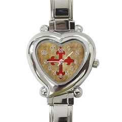 Crusader Cross Heart Italian Charm Watch by Valentinaart