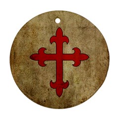 Crusader Cross Round Ornament (two Sides) by Valentinaart