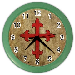 Crusader Cross Color Wall Clocks by Valentinaart