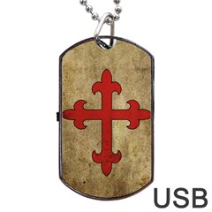 Crusader Cross Dog Tag Usb Flash (one Side) by Valentinaart