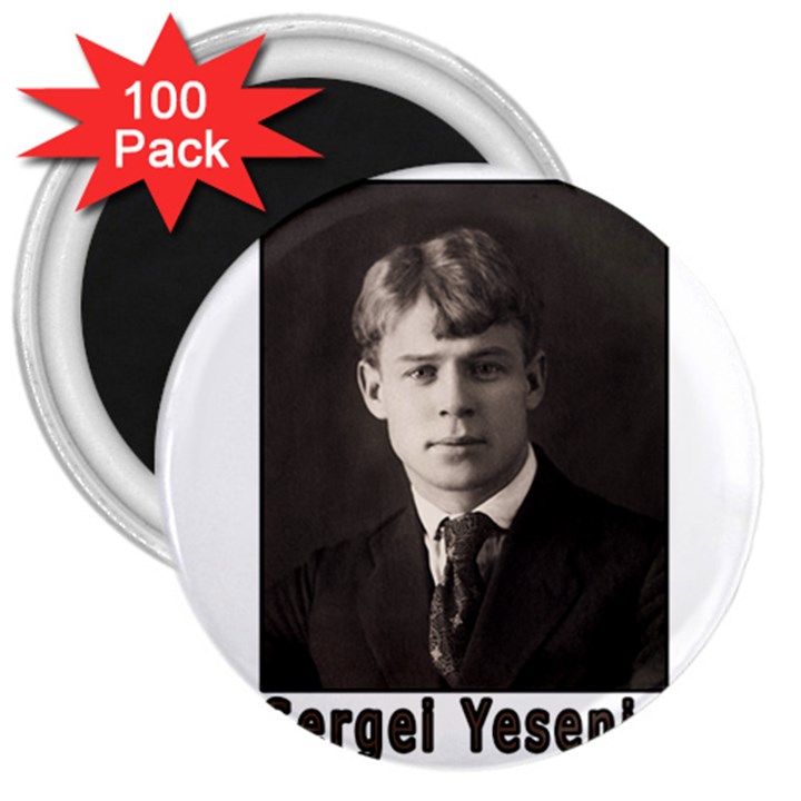 Sergei Yesenin 3  Magnets (100 pack)