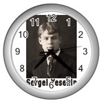 Sergei Yesenin Wall Clocks (Silver)  Front