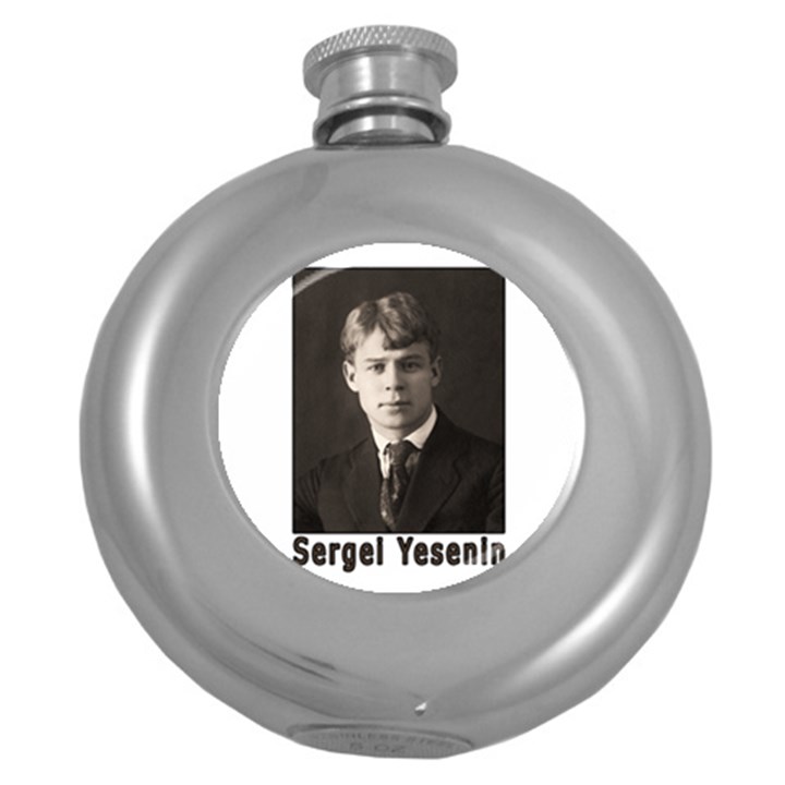 Sergei Yesenin Round Hip Flask (5 oz)