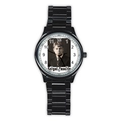 Sergei Yesenin Stainless Steel Round Watch by Valentinaart