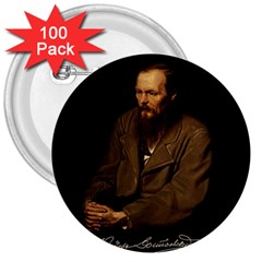 Fyodor Dostoyevsky 3  Buttons (100 Pack)  by Valentinaart