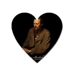 Fyodor Dostoyevsky Heart Magnet by Valentinaart