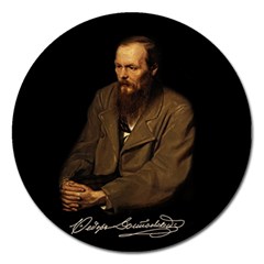 Fyodor Dostoyevsky Magnet 5  (round) by Valentinaart