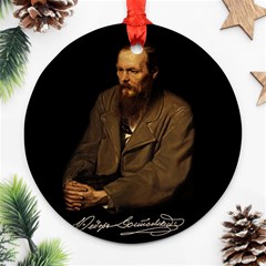 Fyodor Dostoyevsky Round Ornament (two Sides) by Valentinaart