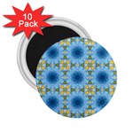 blue nice Daisy flower ang yellow squares 2.25  Magnets (10 pack)  Front