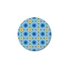 Blue Nice Daisy Flower Ang Yellow Squares Golf Ball Marker (10 Pack) by MaryIllustrations