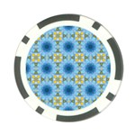 blue nice Daisy flower ang yellow squares Poker Chip Card Guard Front