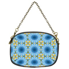 Blue Nice Daisy Flower Ang Yellow Squares Chain Purses (one Side)  by MaryIllustrations