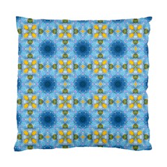 Blue Nice Daisy Flower Ang Yellow Squares Standard Cushion Case (one Side) by MaryIllustrations