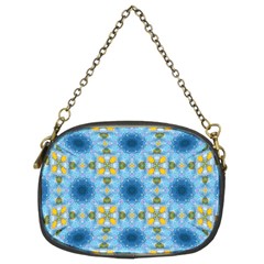 Blue Nice Daisy Flower Ang Yellow Squares Chain Purses (two Sides)  by MaryIllustrations