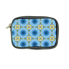 Blue Nice Daisy Flower Ang Yellow Squares Coin Purse by MaryIllustrations