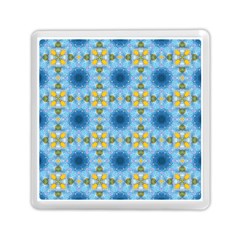 Blue Nice Daisy Flower Ang Yellow Squares Memory Card Reader (square)  by MaryIllustrations