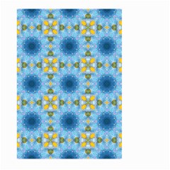 Blue Nice Daisy Flower Ang Yellow Squares Large Garden Flag (two Sides) by MaryIllustrations