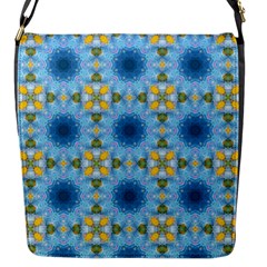 Blue Nice Daisy Flower Ang Yellow Squares Flap Messenger Bag (s) by MaryIllustrations