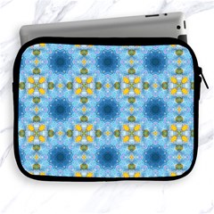 Blue Nice Daisy Flower Ang Yellow Squares Apple Ipad 2/3/4 Zipper Cases by MaryIllustrations