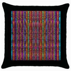 Star Fall In  Retro Peacock Colors Throw Pillow Case (black) by pepitasart