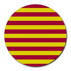 Red & Yellow Stripesi Round Mousepads by norastpatrick