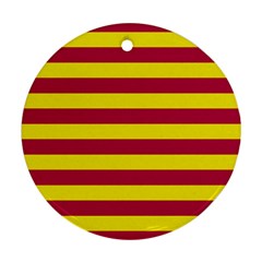 Red & Yellow Stripesi Ornament (round) by norastpatrick