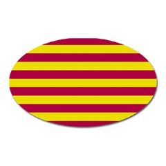 Red & Yellow Stripesi Oval Magnet by norastpatrick