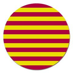 Red & Yellow Stripesi Magnet 5  (round)