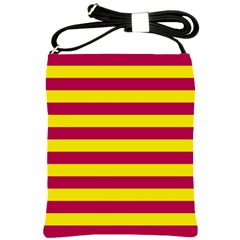 Red & Yellow Stripesi Shoulder Sling Bags by norastpatrick