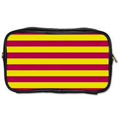 Red & Yellow Stripesi Toiletries Bags by norastpatrick