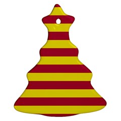 Red & Yellow Stripesi Christmas Tree Ornament (two Sides) by norastpatrick