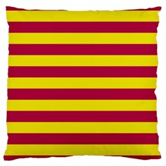 Red & Yellow Stripesi Large Cushion Case (one Side) by norastpatrick