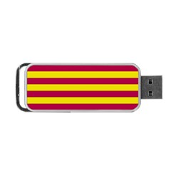 Red & Yellow Stripesi Portable Usb Flash (one Side) by norastpatrick