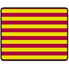 Red & Yellow Stripesi Double Sided Fleece Blanket (medium)  by norastpatrick