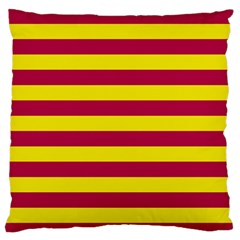 Red & Yellow Stripesi Large Flano Cushion Case (two Sides) by norastpatrick