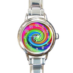 Rainbow Twist Round Italian Charm Watch by norastpatrick