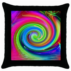 Rainbow Twist Throw Pillow Case (black) by norastpatrick