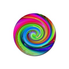 Rainbow Twist Rubber Coaster (round) 