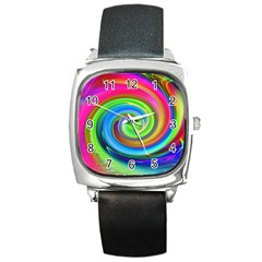 Rainbow Twist Square Metal Watch by norastpatrick