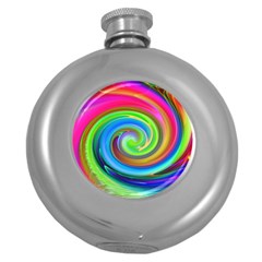 Rainbow Twist Round Hip Flask (5 Oz) by norastpatrick