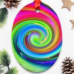 Rainbow Twist Oval Ornament (two Sides)