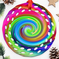 Rainbow Twist Round Filigree Ornament (two Sides) by norastpatrick