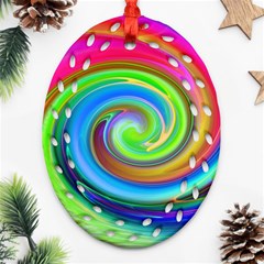 Rainbow Twist Oval Filigree Ornament (two Sides) by norastpatrick