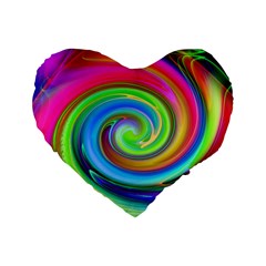 Rainbow Twist Standard 16  Premium Heart Shape Cushions by norastpatrick