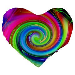 Rainbow Twist Large 19  Premium Heart Shape Cushions by norastpatrick