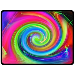 Rainbow Twist Double Sided Fleece Blanket (large)  by norastpatrick