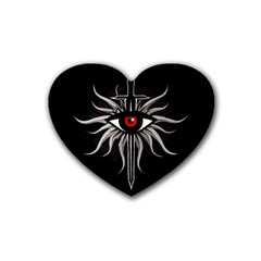 Inquisition Symbol Rubber Coaster (heart)  by Valentinaart