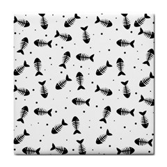 Fish Bones Pattern Tile Coasters by Valentinaart