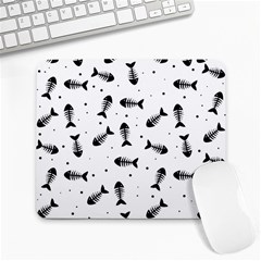 Fish Bones Pattern Large Mousepads by Valentinaart