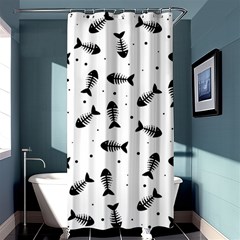 Fish Bones Pattern Shower Curtain 36  X 72  (stall)  by Valentinaart